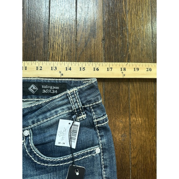 NWT Rock & Roll Denim Jeans Women's 30x34 Blue Juniors Riding Boot Cut Cowgirl - Picture 9 of 12